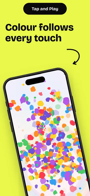 Confetti theme: colourful confetti trails following a toddler's finger